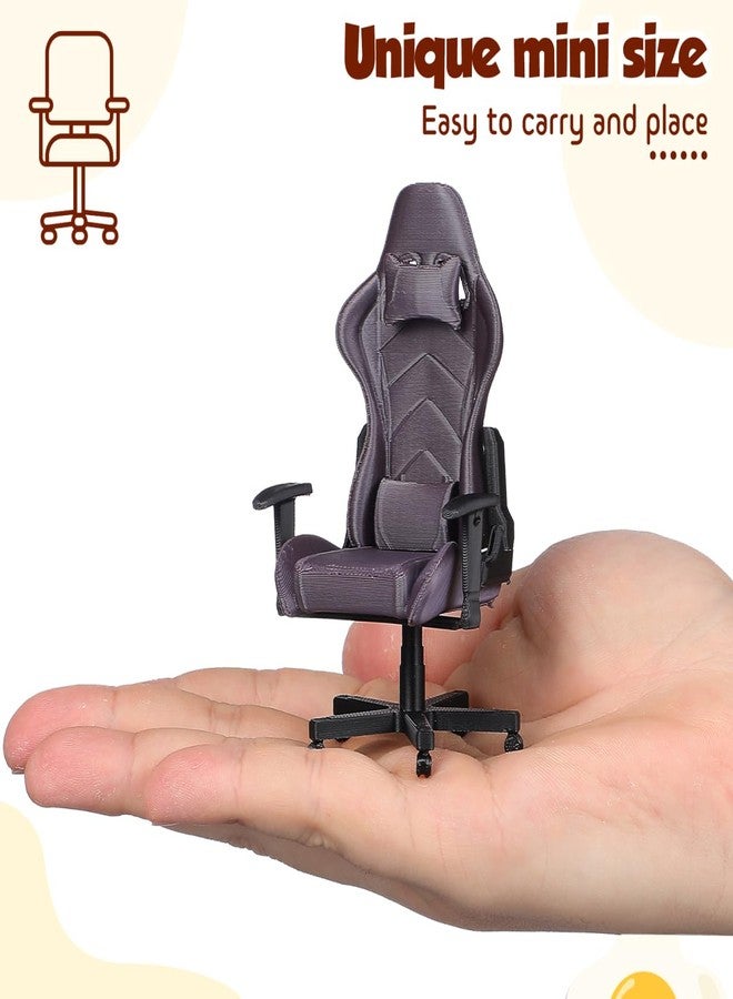 VOSAREA Miniature Gaming Chair Model Dollhouse Tiny Furniture Doll House Miniature Computer Chair for Office Decor Collector Gamer - Image 4